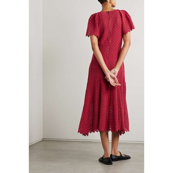 THE GREAT. The Harmony cotton-guipure lace midi dress size 0/ XS - Picture 2 of 13
